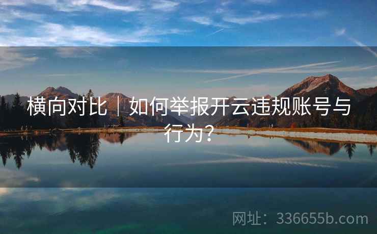 横向对比｜如何举报开云违规账号与行为？  第2张