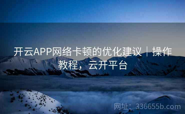 开云APP网络卡顿的优化建议｜操作教程，云开平台  第2张