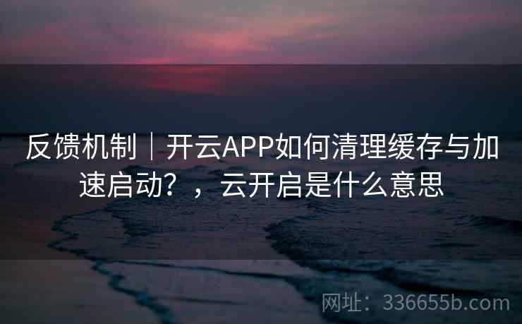 反馈机制｜开云APP如何清理缓存与加速启动？，云开启是什么意思  第2张